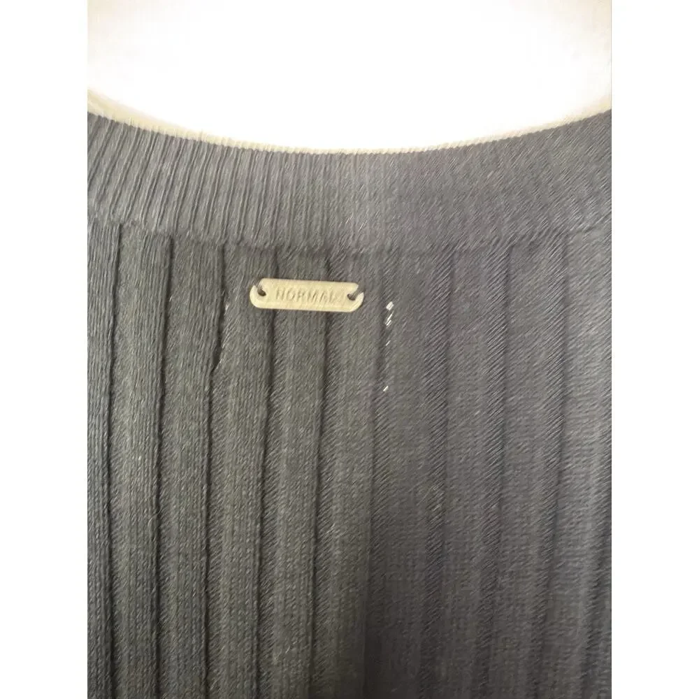 $150 The Normal Brand Rib Dress 100 Cotton Ava Black Maxi LongSleeve Bodycon XL - Picture 9 of 13